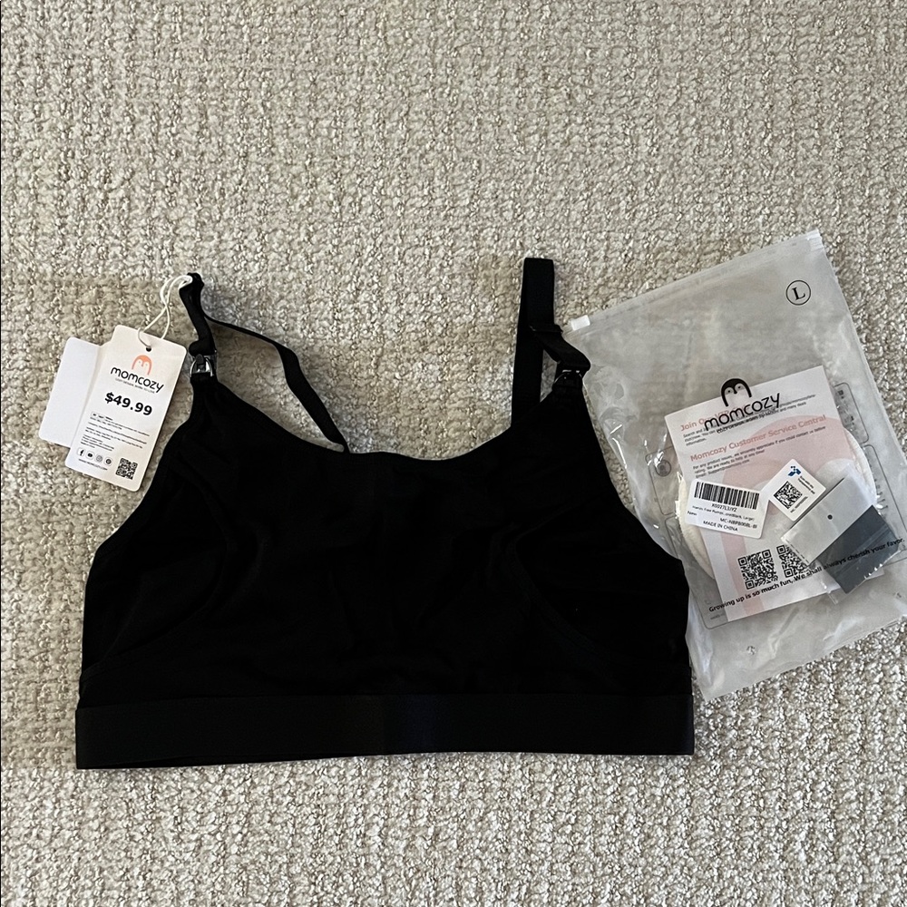 NWT Momcozy Black Women's Pumping/Nursing Bra